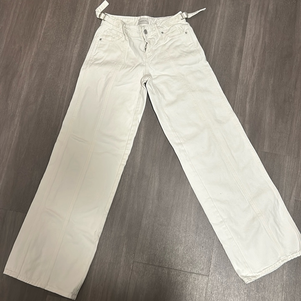 Low rise baggy white design Pacific Sunwear Jeans size 22 Pacsun